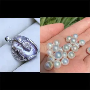 Pearl pendant+ White Sakura (Min 1 sakura peal inside as gift)[live opening]