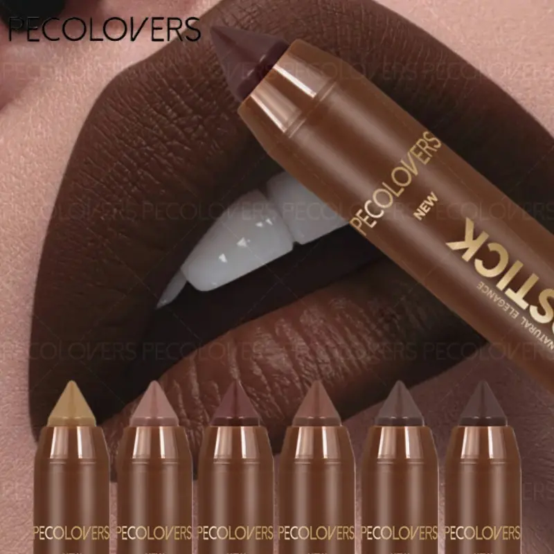 6pcs/set Sexy Red Longlasting Matte Beauty Lipstick Pencil 6 Shades Silky Lip Liner Waterproof Makeup Multiple Usages Crayon Lip Stick Pen Lip Tint Balm Lip Contour Stain
