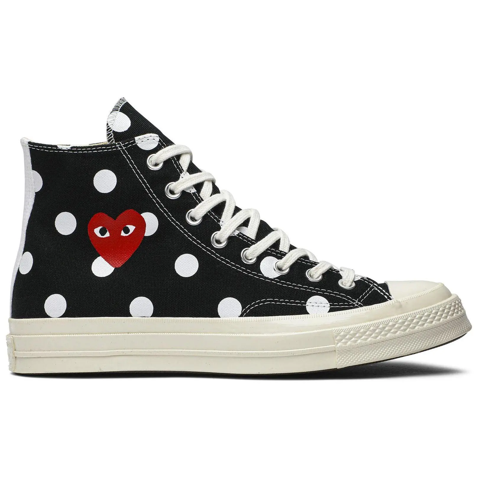 [157250C] MENS CONVERSE CHUCK TAYLOR ALL STAR 70 HI 'COMME DES GARCONS PLAY POLKA DOT BLACK'