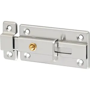 Slide Bolt Gate Latch,Spring-Automatic Barrel  Latches Safety Door Lock,Gate Hardware for Inside Door Fence Toilet Barn Pet Doors,Stainless Steel Bolt Latches,Brushed Finish,MS3000-LS