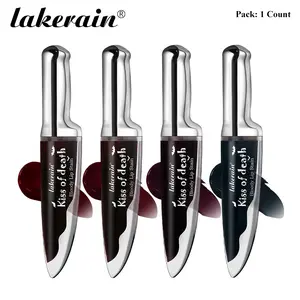 Lakerain 1 Count/4 Counts Kiss of Death Lip Tint, Available in 4 Shades, Creates a Blood-Kissed Blurred Lip Effect, Dagger-Shaped Bottle Design, Long-Lasting Wear, Lipgloss Gloss