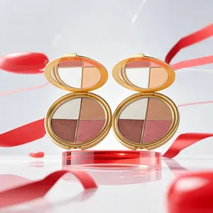 Smooth Baked Eye & Cheek Palette - Natural Look Buildable Blush & Highlighter Powder for Daily Makeup tiktokshopspringglowup