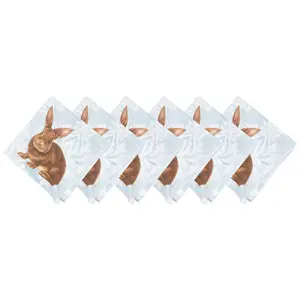 Damask Bunny Napkin Set of 6 by Valerie