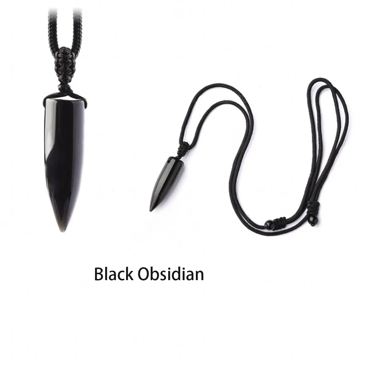 Black Obsidian Necklace for Men and Women, Minimalist Bullet Shaped Crystal Pendant with Matte Finish, Gothic Energy Protection, Meaningful Gift, Crystal Necklaces, Jewelry For Women, Meaningful Gifts, Gothic Necklaces, Daily Wear