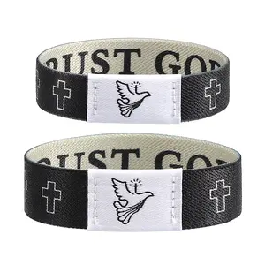 2 Pack Bible Verse Bracelets With NFC(Two sizes)，Christian Daily Bible Verse Bracelet for Women Men Teens，Wearable Scan God Scripture Bracelets Wristbands Religious Halloween Christmas Gifts