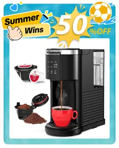 Xbeauty Coffee Machine K-Cup Pods & Ground Coffee Maker, Latte and Cappuccino Maker, 5 Brew Sizes, 14 Oz Max with 40 Oz Removable Water Tank, Black summerwins