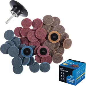 46 count anding Dic 2 Inch Roll Lock Quick Change Dic 1 count 1/4'' Holder urface Conditioning Dic Fine Medium Coare for   urface trip  Polih Burr Finih Rut  Removal