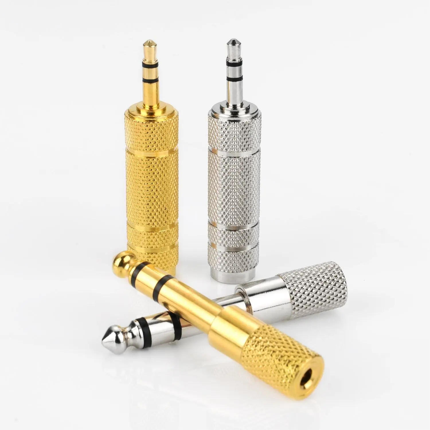 3.5mm (1/8 inch) Male to 6.35mm (1/4 inch) Female and 6.35mm (1/4) to 3.5mm (1/8) Audio Adapter,Compact Headphones Jack Adapter,Audio Stereo TRS Converter Adapters for Headphone,Microphone,Amplifiers,Guitar,Home Theater Devices,Laptop etc