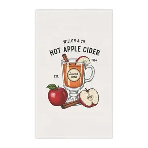 Hot Apple Cider Tea Towels, Kitchen Decor, Fall Kitchen Accessories, Thanksgiving Gifts, Rustic Home Decor, Seasonal Towel Farmhouse