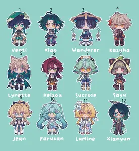 Genshin Impact - Acrylic Keychains (All characters 1 !)