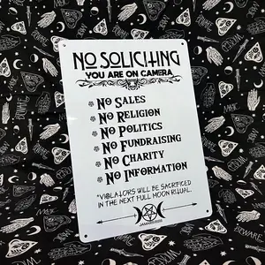 No Soliciting Sign - Gothic Style Home Decor