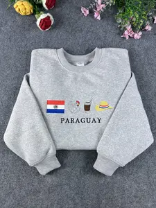 Paraguay Embroidered Sweatshirt/Hoodie, Unisex Crewneck Shirt, Patriotic shirt, Symbol Stitch,Pride Nationality