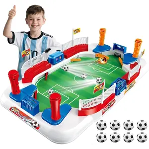 Mini Foosball Table Soccer Board Game for Kids & Adults Indoor, Dual Flipper Controls High Fences Soccer Toy Birthday Gift for Boys Age 6-12