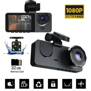 1080P 3 Cameras HD Car DVR, Night Vision Video Surveillance for Car, Vehicle, Auto, Automotive, Motorcycle, Car Dashcam, Front Car Camera, Wifi Car Dashcam, Dash Camera For Car With Rear Camera