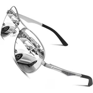 Premium Al-Mg Alloy Pilot Polarized Sunglasses UV400, Full Mirrored Spring Hinges Sun Glasses for Men Women Shades oriana eyewear