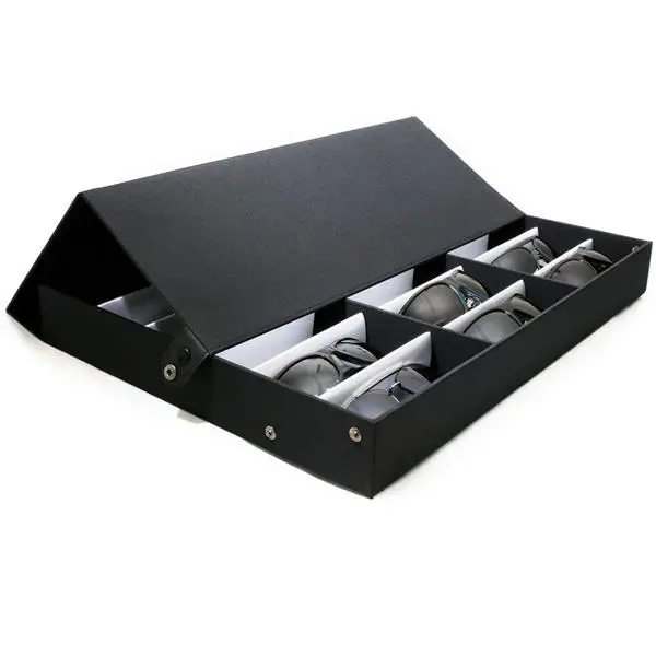 Portable Lightweight Sunglasses Organizer - Dust-Proof 18-Piece Tray, Protects Against Scratches & Dust, 18.9x14.2x2.4in Holder for Personal & Business Use to Display or Store Up to 18 Pairs of Sunglasses