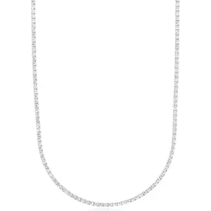 Simulated Diamond Tennis Necklace for Women, Classic 18"/20''/22" with Secure Box Clasp Safety Latch