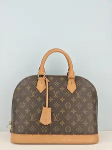 Pre-owned Monogram coated canvas and leather trim Shoulder Bags Louis Vuitton Monogram Canvas Alma PM Satchel Handbag【FL0130】