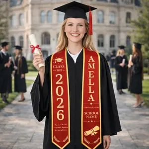 Custom Graduation Stole Class of 2026, Custom Name Grad Sash, Custom Graduation Stole School Name Gifts