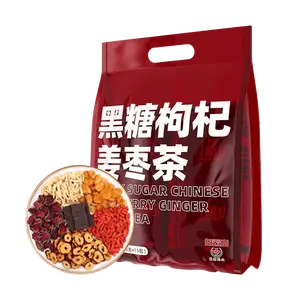 Black Sugar Ginger Tea with Goji Berry, Longan & Rose - 15 Bags, 15g Each | Warm & Nourishing Herbal Tea for Period Pain Relief, Cold Hands & Feet, Qi & Blood Boost