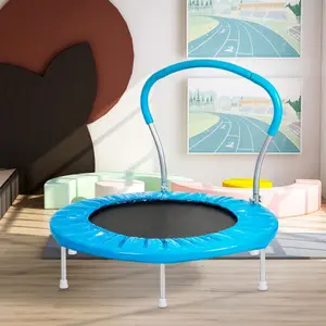 36" Trampoline with Handle (BL) - Metal Construction, Suitable for Home/Gym/Outdoor Workout
