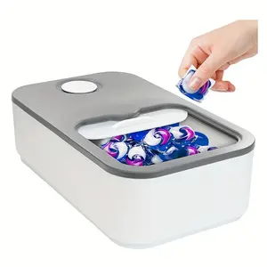 Laundry Pod Container with Slide Lid Laundry Pod Storage Container for Laundry Room Container Organization Great as Laundry Detergent Container Laundry Organizer