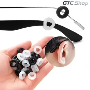 10 Pairs Anti-Slip Silicone Ear Grip Hooks, Glasses Temple Holder Stopper, Soft Silicone Eyeglasses Ear Fastener Bracket, Wear-Resistant Eyewear Retainer Accessories for Daily Use