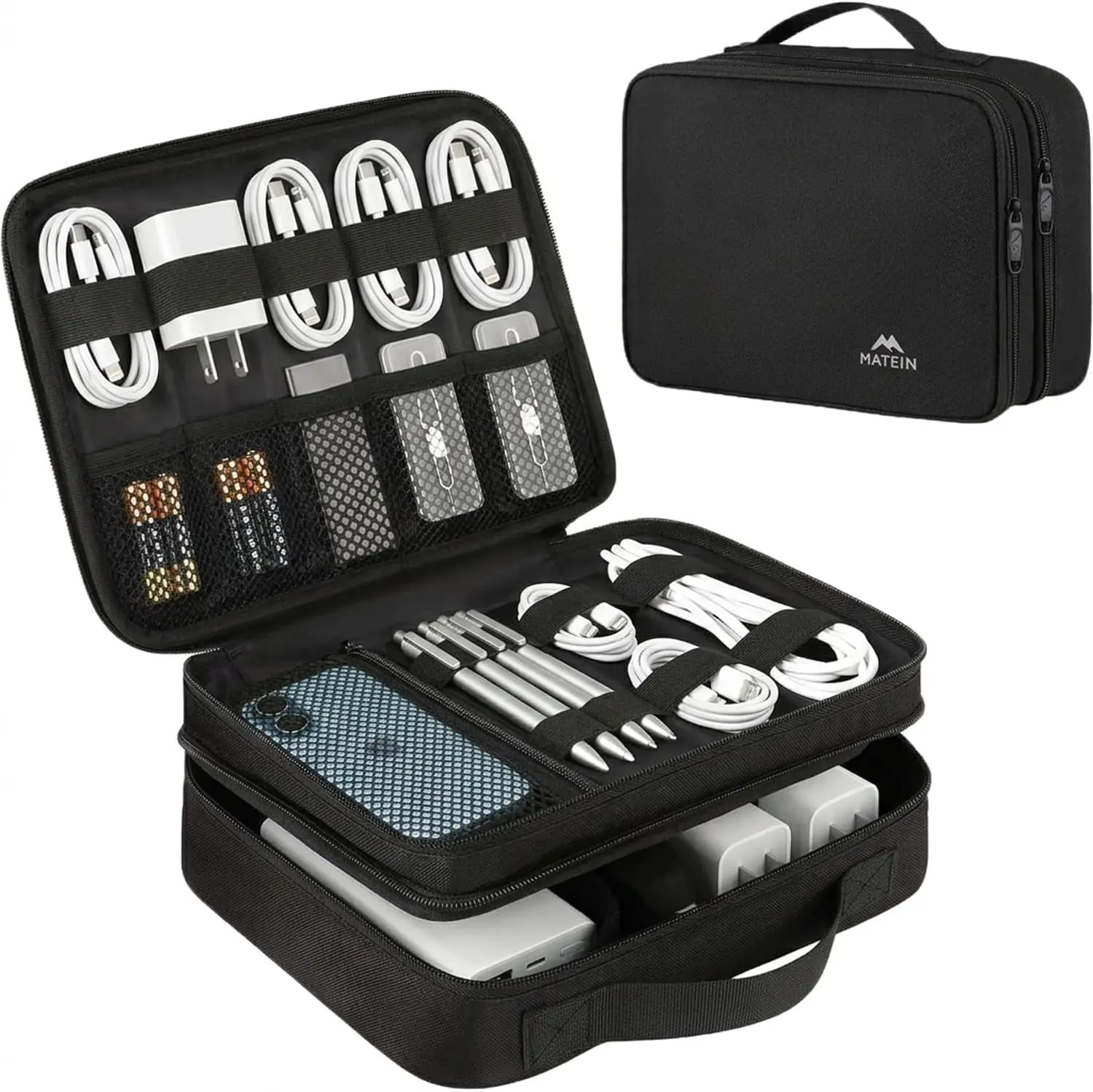 Electronics Organizer Travel Case – Water Resistant Cable & Accessories Bag