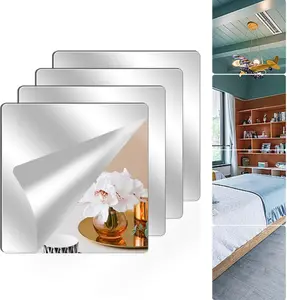 4-Pack Acrylic Wall Mirror Tiles – 10x10 Inch Unbreakable Shatterproof Flexible Mirror Sheets | Bedroom, Gym & Home