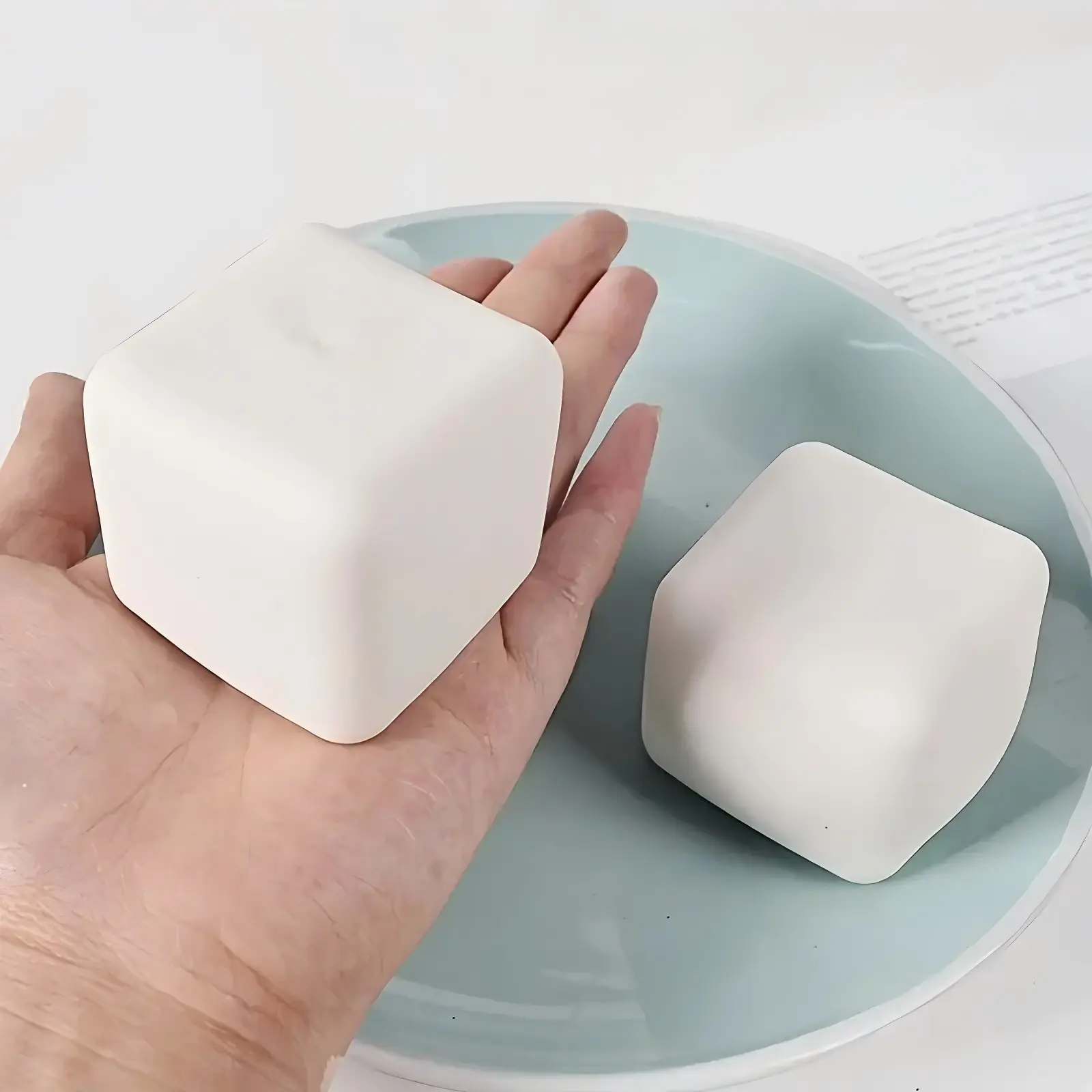 Moldable Tofu Squishy Toy, Creative Realistic Slow-Rising Stress Relief Fidget,Stress Relief Toys, Stress Ball Fidgets, Fun Birthday, Halloween and Christmas Party Favor