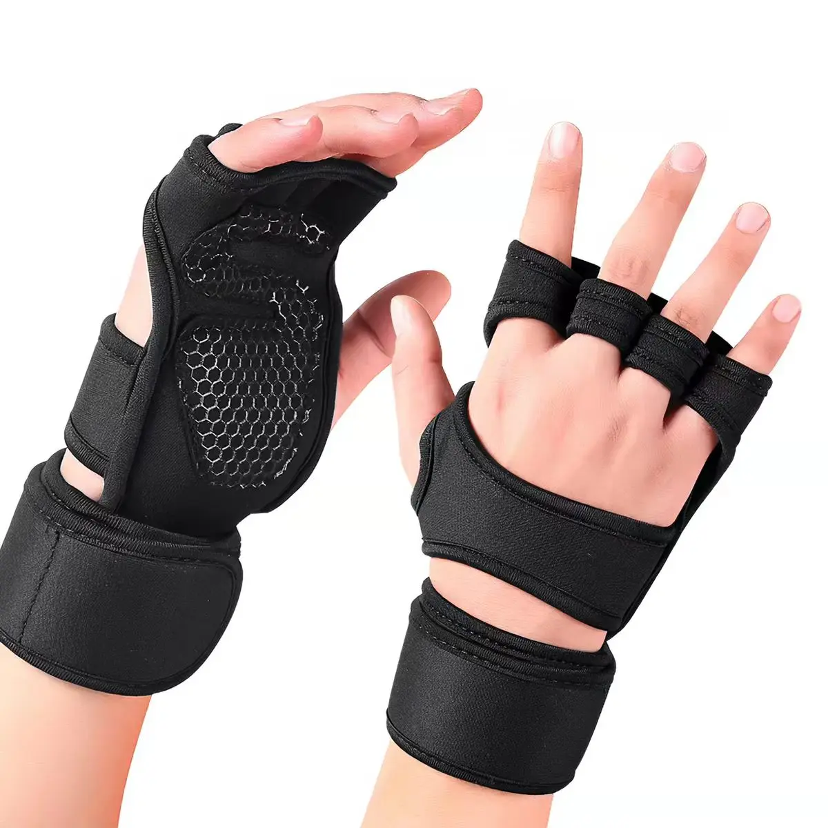 Unisex Gym Training Gloves - Weightlifting, Bodybuilding Hand Protectors with Wrist and Palm Support, Wrist Support, Palm Protection