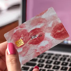 Red Lips And Kiss Me Credit Card Sticker Used for EBT, Transportation, Keys, Credit Cards, Debit Cards, Card Skins, Protect Bank Cards, No Bubbles, Suitable for Small Chip Cards