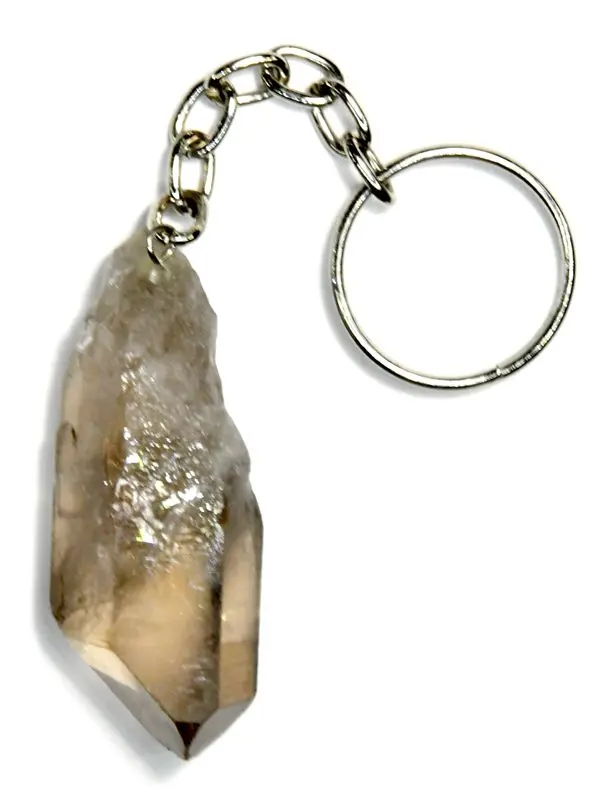 Smoky Quartz Keychain Grounding Crystal Charm Portable