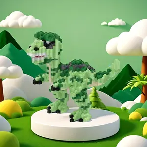 4583pcs Jurassic Dinosaur T-Rex 3D Puzzle Building Block Creative Room Decor Gift Birthday Halloween Valentine Christmas Home Decoration DIY Craft Kit