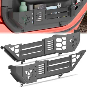 Front Door Organizer Compatible with Jeep Wrangler JL 2018-2026 & Gladiator JT 2020-2026, Heavy Duty Metal Storage Box, No-Drill Install, 2 PCS, Black