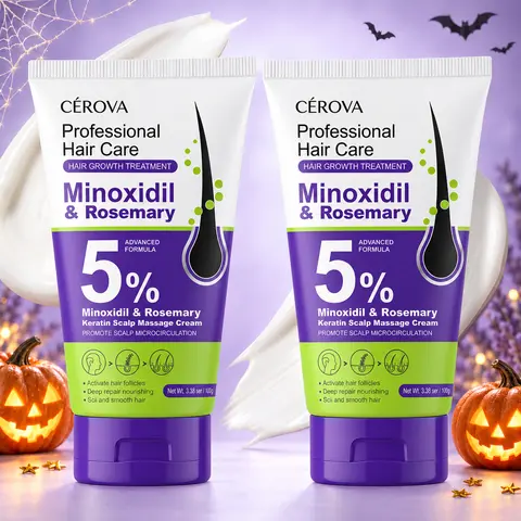 [Limited Halloween Offer- Buy 1 get 1] CEROVA New Formula 5% Minoxidil & Rosemary Hair Growth Massage Cream, Men Women Anti Hair Loss Treatment, Ginger Root & Keratin Nourishing Hair Gel