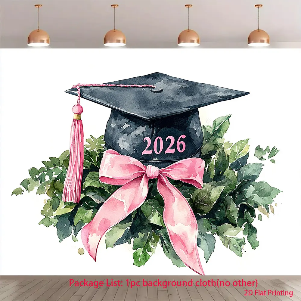 Graduation Scenic View Tapestry - Multi-Size Rectangular Landscape Print Wall Hanging, Polyester HD Print Decor for Grad Celebration, Wedding, Indoor-Outdoor Photography Background