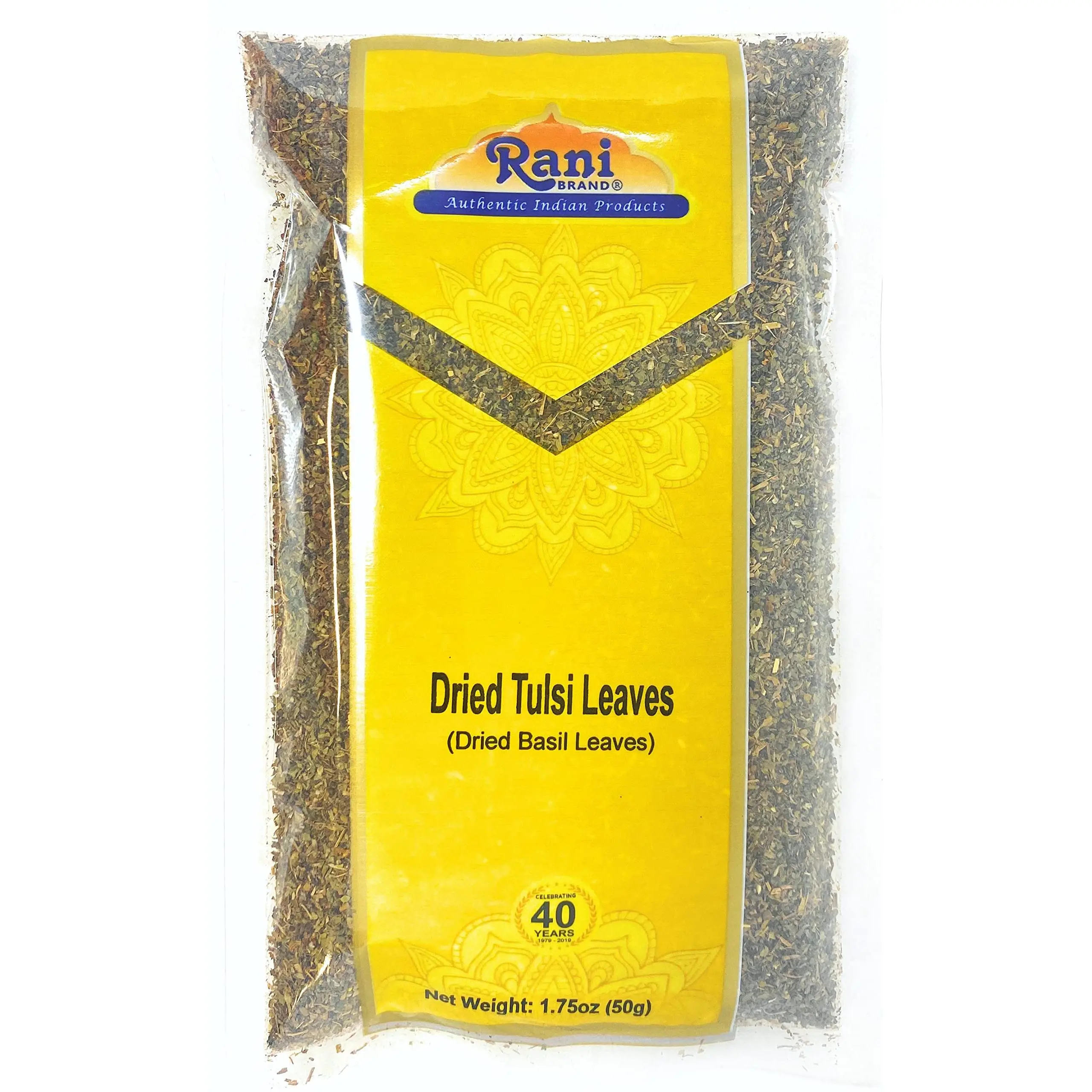 Rani Dried Tulsi (Indian Basil, Holy Basil) Leaves 1.75oz (50g) Used for Beverages & Ayurveda Herbal ~ All Natural | Vegan | Gluten Friendly