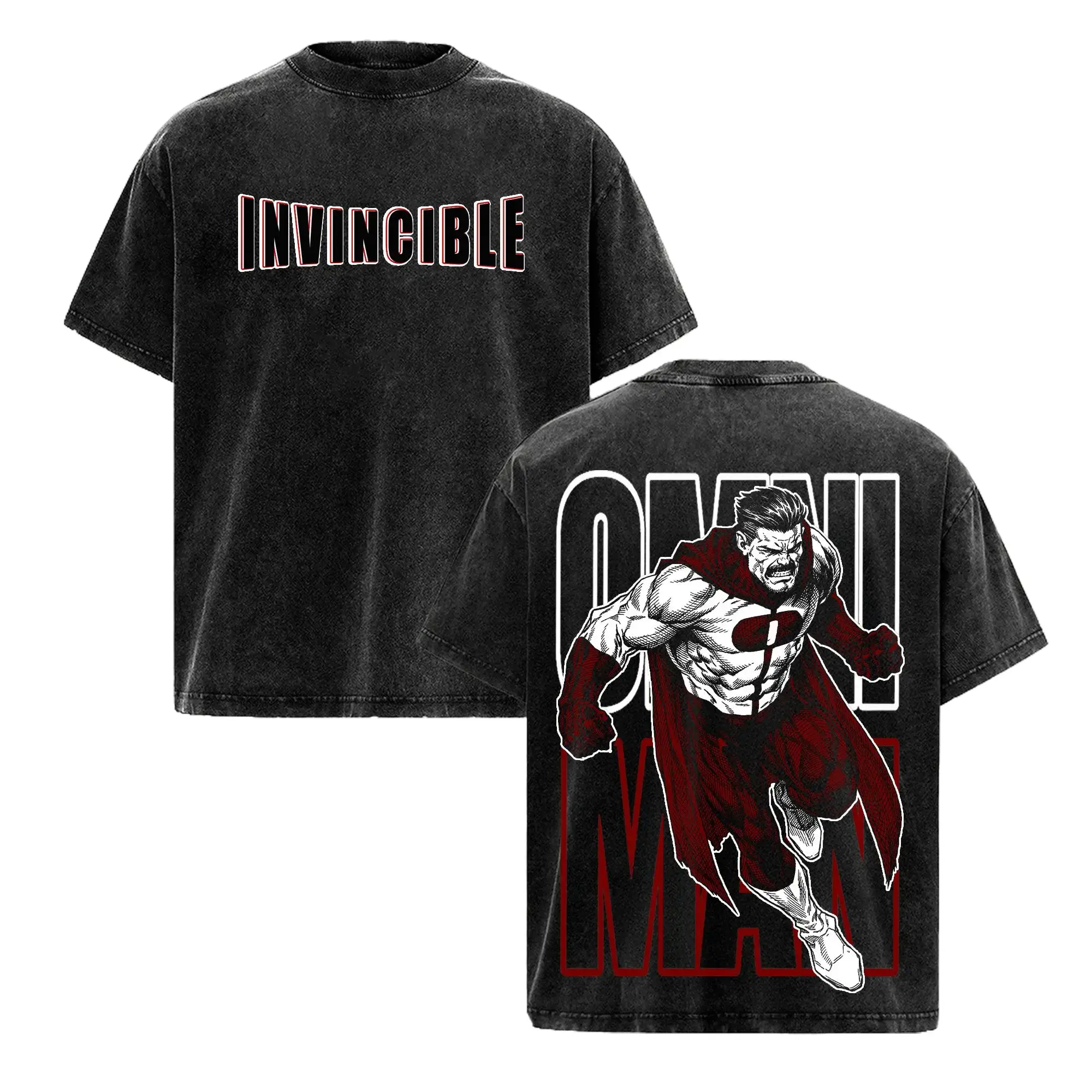 Omni-Man Invincible Graphic Tee | Oversized Heavy Cotton | Brutal Hero Dark Comic T-Shirt for Men & Women | Super Strength Vintage Wash Unisex Top 90s American Casual Short Sleeve Tee | Premium Soft Cotton Classic Unisex T-Shirt for Daily,Gym & Streetwear