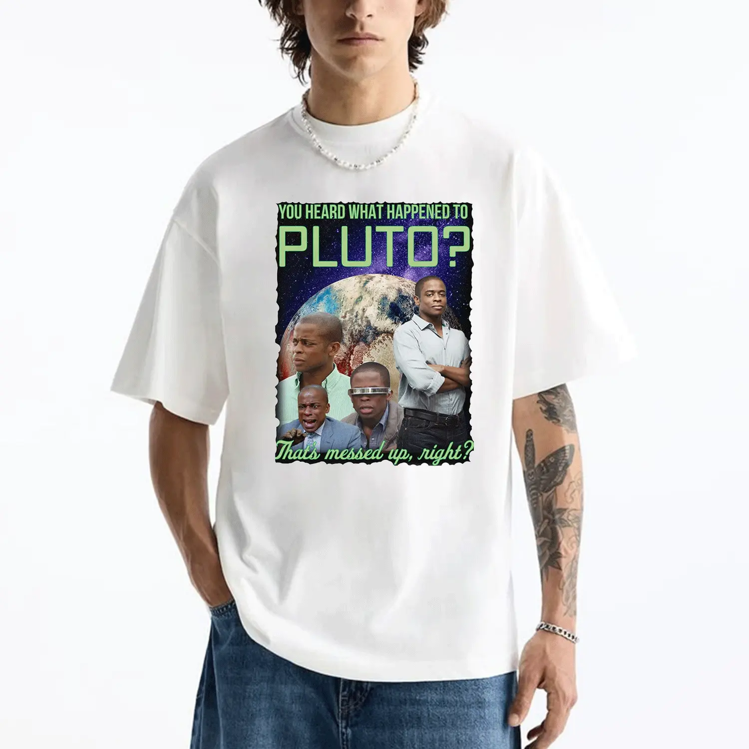 Psych Pluto Pick Up Line vintage 90s bootleg Top, Burton Guster Vintage Bootleg Tshirt, Psych TV Show Shirt, Did You Hear About Pluto That's Messed Up Right Tee