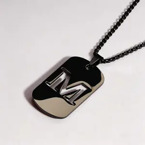 Initial Necklace Stainless Steel 26 Letter Romantic Couple Jewelry