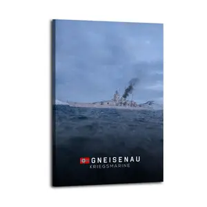 Battlecruiser Poster KMS Gneisenau Poster Decorative Painting Canvas Wall Art Picture Print Modern Family Bedroom Decor