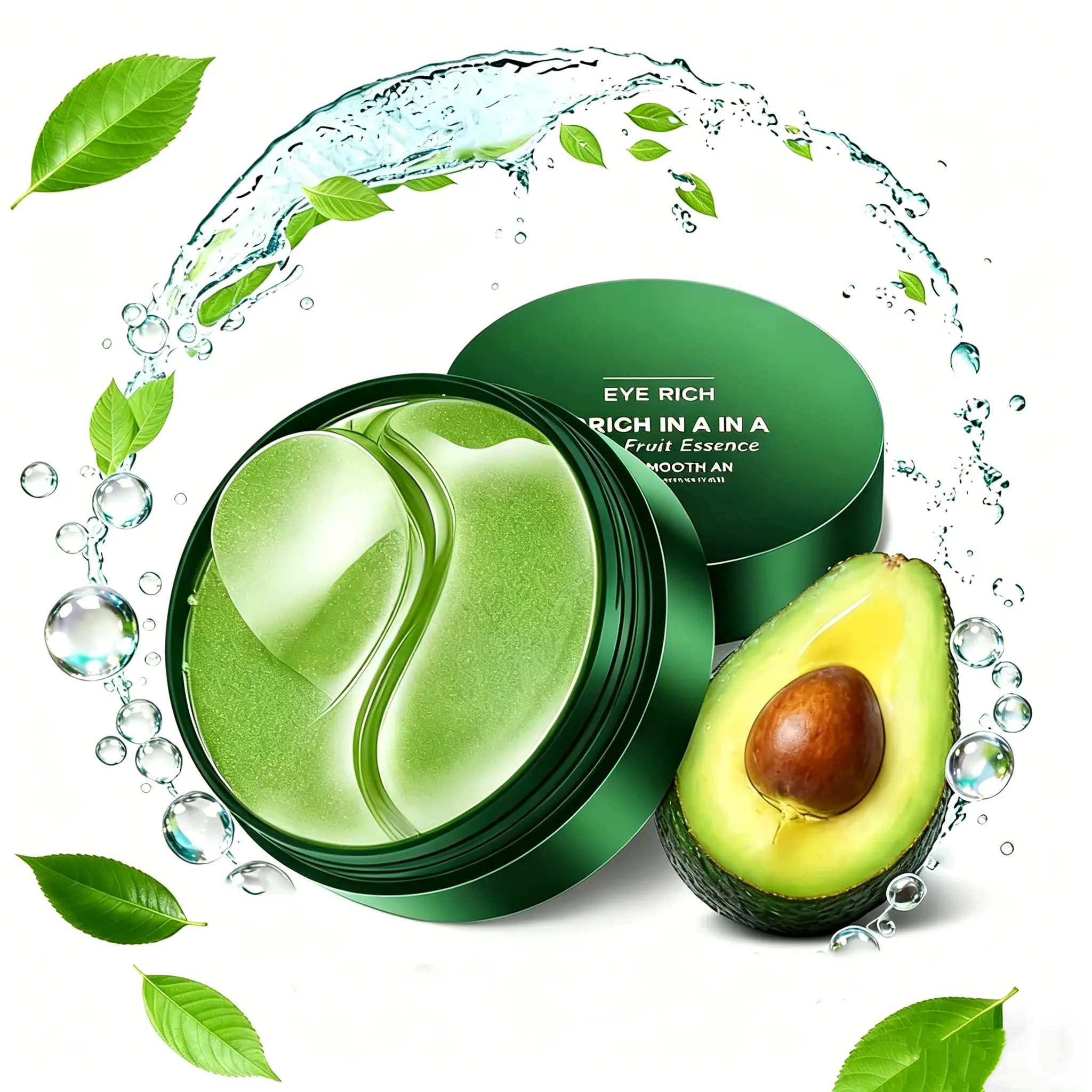 Dual Formula Under Eye Mask Set, Hydrating Avocado & Nourishing Gold Hydrogel Patches for Soothing Daily Skincare Eye Care Routine Lightweight