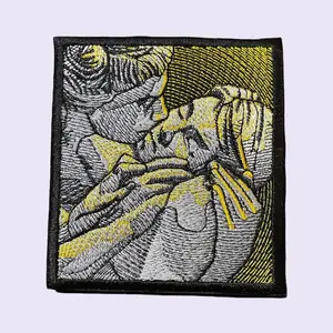 Yves Pires Kiss Embroidered Patch - Iron-On/Sew-On Sewing Accessory, Versatile Craft Supply for Craft Enthusiasts, Ideal Gift for Art Lovers