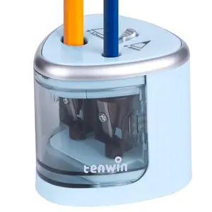 Electric Pencil Sharpener, 1 Count Portable Double Hole Pencil Sharpener with Dual Hole Design for School, Classroom, Office, Home, Stationery Office School Supplies [Battery Required, without Battery]