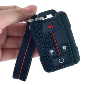 Protective Key Cover with keychain, Car Key Accessory, Compatible with Certain Models, Key Cover for Colorado And Silverado, Remote Control Protection for GMC Vehicles, Made of Silicone, Shockproof And Wear-Resistant, Car Key Protector