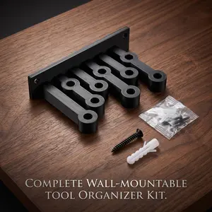 Wall-Mounted Screwdriver Organizer Rack, 9-Hole Tool Holder with Installation Screws, No Drilling, Easy Install, Garage Workshop Wall Storage