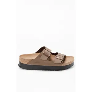 Birkenstock Women's Women's Arizona Vegan Leather Platform Sandals Mocha - Multicolor