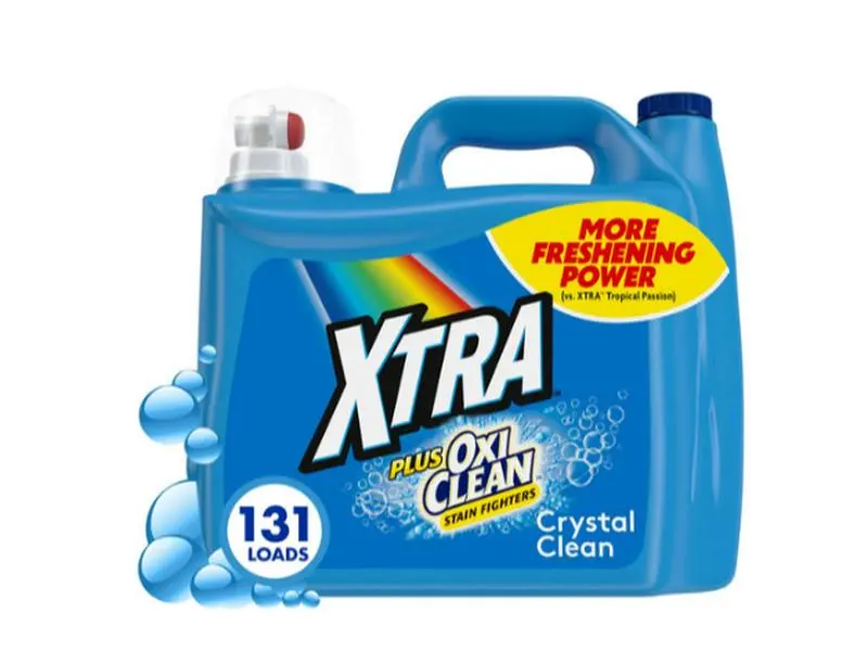 XTRA Scented Liquid Laundry Detergent, Plus OxiClean with Crystal Clean Scent for Consistent Performance, For Baby Clothes (18 - 24 Months), 131 Loads, 203.1 fl oz
