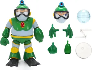 Jada Mega Man Wave 3 Bubble Man Action Figure Toys – 1:12 Deluxe Scale – 6" Tall, Fully Articulated, Collector Packaging